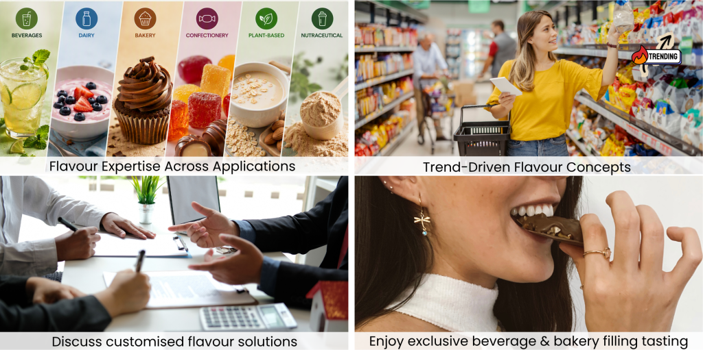 Metarom Asia natural flavours portfolio featuring beverage, dairy, bakery, confectionery, savoury, and nutritional applications inspired by evolving consumer trends.